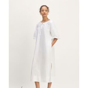 EVERLANE The Supima® Puff-Sleeve Dress white size small